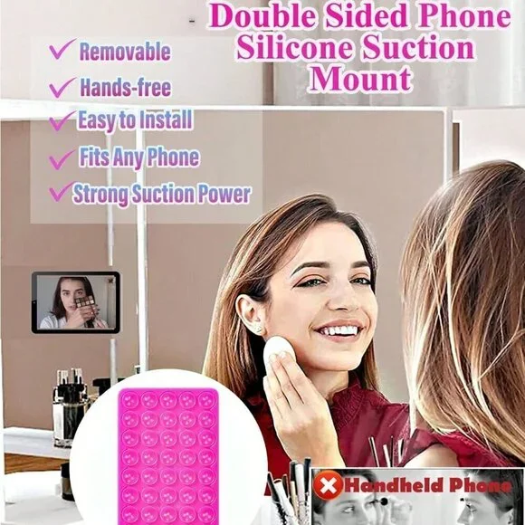 Hot Pink Home's Silicone Suction Cup Phone Holder Hands-Free Mobile Phone Stand - Picture 2 of 4